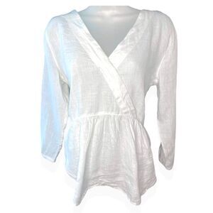 100% White Linen Top by Cynthia Rowley
